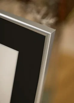 Ramme Victoria Sølv 40x50 cm - Passepartout Sort 12x16 inches