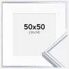 Ramme Victoria Sølv 50x50 cm - Passepartout Hvid 35x35 cm