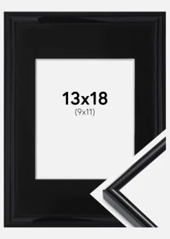 Ramme Victoria Sort 13x18 cm - Passepartout Sort 10x12 cm