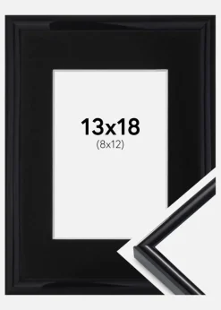 Ramme Victoria Sort 13x18 cm - Passepartout Sort 9x13 cm