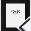 Ramme Victoria Sort 40x50 cm - Passepartout Sort 28x35 cm