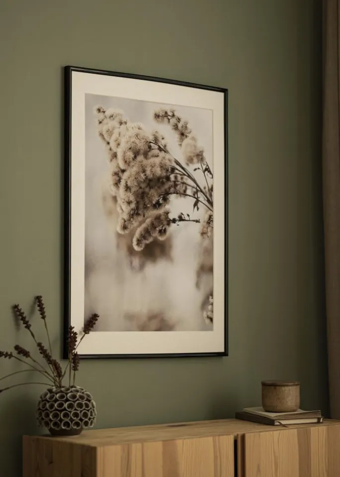 Ramme Victoria Sort 30x40 cm - Passepartout Hvid 8x12 inches