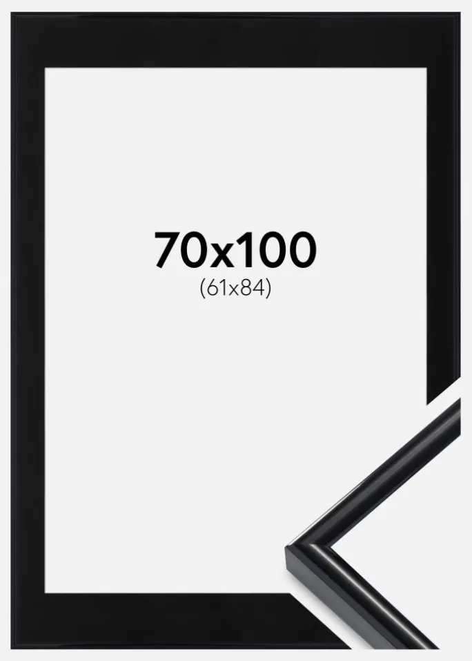 Ramme Victoria Sort 70x100 cm - Passepartout Sort 62x85 cm