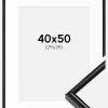 Ramme Victoria Sort 40x50 cm - Passepartout Hvid 30x40 cm