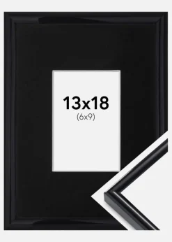 Ramme Victoria Sort 13x18 cm - Passepartout Sort 7x10 cm