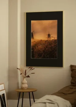 Ramme Visby Blank Guld 30x40 cm - Passepartout Sort 21x29,7 cm (A4)