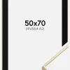 Ramme Visby Blank Guld 50x70 cm - Passepartout Sort 42x59,4 cm (A2)