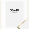 Ramme Visby Blank Guld 30x40 cm - Passepartout Hvid 21x30 cm