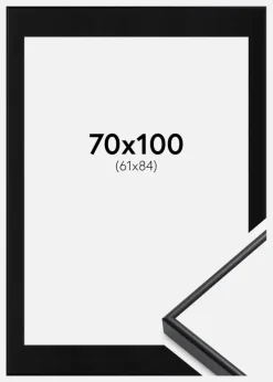 Ramme Visby Hvid 70x100 cm - Passepartout Sort 62x85 cm