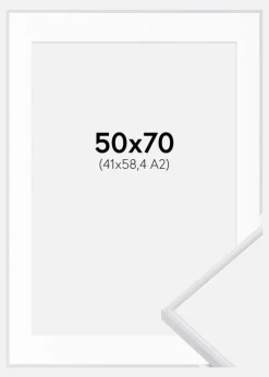 Ramme Visby Hvid 50x70 cm - Passepartout Hvid 42x59,4 cm (A2)