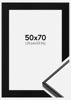 Ramme Visby Hvid 50x70 cm - Passepartout Sort 16x24 inches