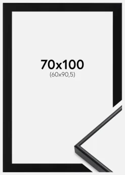 Ramme Visby Hvid 70x100 cm - Passepartout Sort 61x91,5 cm