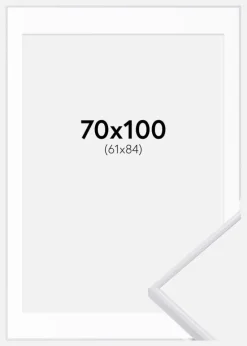 Ramme Visby Hvid 70x100 cm - Passepartout Hvid 62x85 cm