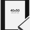 Ramme Visby Hvid 40x50 cm - Passepartout Sort 29,7x42 cm (A3)
