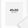 Ramme Visby Hvid 40x50 cm - Passepartout Hvid 27,5x37 cm