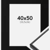 Ramme Visby Hvid 40x50 cm - Passepartout Sort 27,5x37 cm