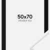 Ramme Visby Sort 50x70 cm - Passepartout Sort 42x59,4 cm (A2)