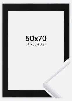 Ramme Visby Sort 50x70 cm - Passepartout Sort 42x59,4 cm (A2)