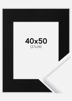 Ramme Visby Sort 40x50 cm - Passepartout Sort 28x35 cm