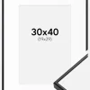 Ramme Visby Sort 30x40 cm - Passepartout Hvid 20x30 cm