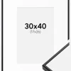 Ramme Visby Sort 30x40 cm - Passepartout Hvid 18x27 cm