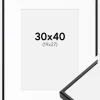 Ramme Visby Sort 30x40 cm - Passepartout Hvid 20x28 cm