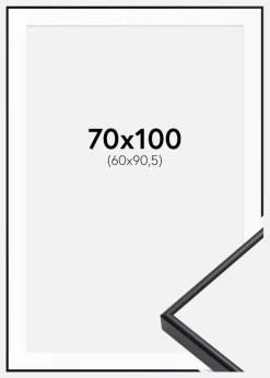 Ramme Visby Sort 70x100 cm - Passepartout Hvid 61x91,5 cm