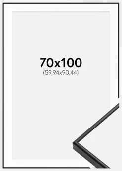 Ramme Visby Sort 70x100 cm - Passepartout Hvid 24x36 inches