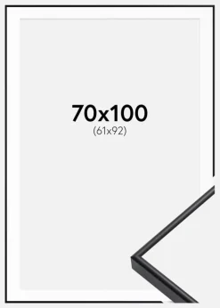 Ramme Visby Sort 70x100 cm - Passepartout Hvid 62x93 cm