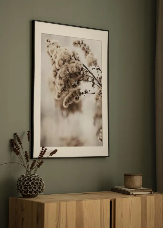 Ramme Visby Sort 40x50 cm - Passepartout Hvid 29,7x42 cm (A3)