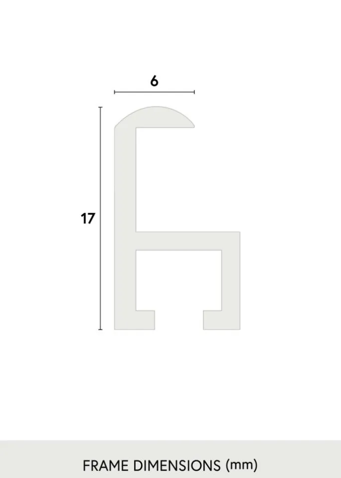 Ramme Visby Sort 40x50 cm - Passepartout Hvid 29,7x42 cm (A3)