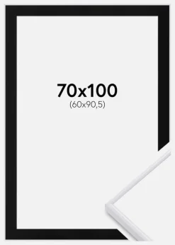 Ramme Visby Sort 70x100 cm - Passepartout Sort 61x91,5 cm