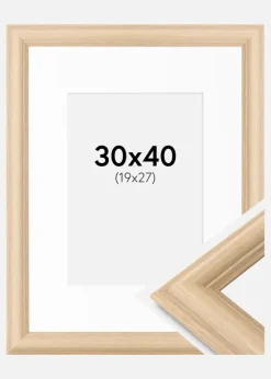 Ramme Västkusten Eg 30x40 cm - Passepartout Hvid 20x28 cm