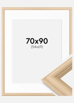 Ramme Västkusten Eg 70x90 cm - Passepartout Hvid 55x70 cm