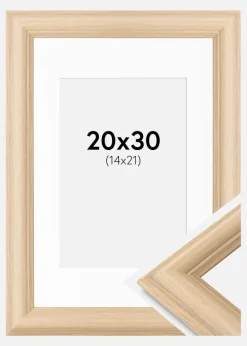 Ramme Västkusten Eg 20x30 cm - Passepartout Hvid 15x22 cm
