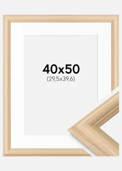 Ramme Västkusten Eg 40x50 cm - Passepartout Hvid 12x16 inches