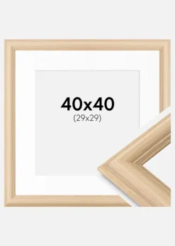 Ramme Västkusten Eg 40x40 cm - Passepartout Hvid 30x30 cm