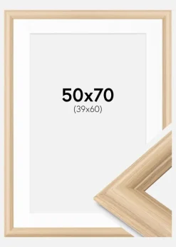 Ramme Västkusten Eg 50x70 cm - Passepartout Hvid 40x61 cm
