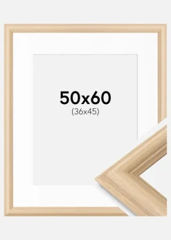 Ramme Västkusten Eg 50x60 cm - Passepartout Hvid 37x46 cm
