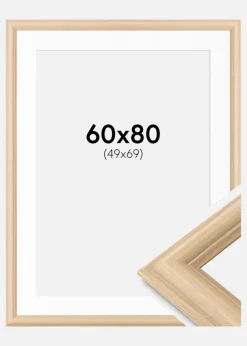 Ramme Västkusten Eg 60x80 cm - Passepartout Hvid 50x70 cm
