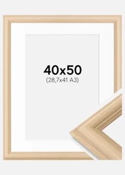 Ramme Västkusten Eg 40x50 cm - Passepartout Hvid 29,7x42 cm (A3)