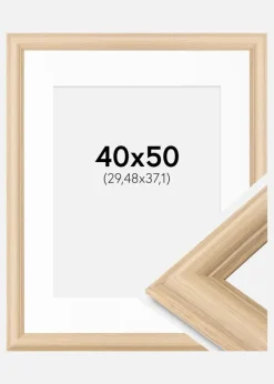 Ramme Västkusten Eg 40x50 cm - Passepartout Hvid 12x15 inches