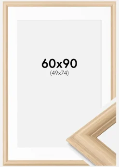 Ramme Västkusten Eg 60x90 cm - Passepartout Hvid 50x75 cm