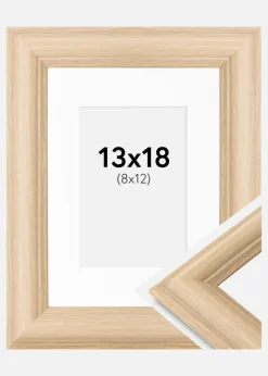 Ramme Västkusten Eg 13x18 cm - Passepartout Hvid 9x13 cm