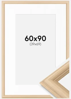 Ramme Västkusten Eg 60x90 cm - Passepartout Hvid 40x70 cm