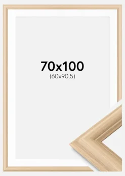 Ramme Västkusten Eg 70x100 cm - Passepartout Hvid 61x91,5 cm