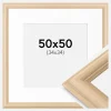 Ramme Västkusten Eg 50x50 cm - Passepartout Hvid 35x35 cm