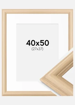 Ramme Västkusten Eg 40x50 cm - Passepartout Hvid 28x38 cm