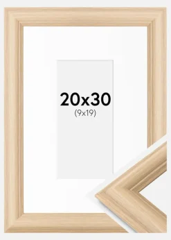 Ramme Västkusten Eg 20x30 cm - Passepartout Hvid 10x20 cm