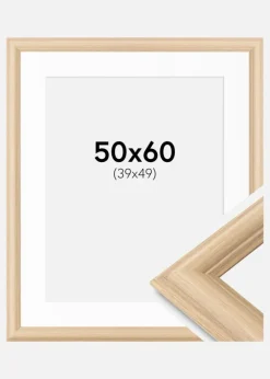 Ramme Västkusten Eg 50x60 cm - Passepartout Hvid 40x50 cm